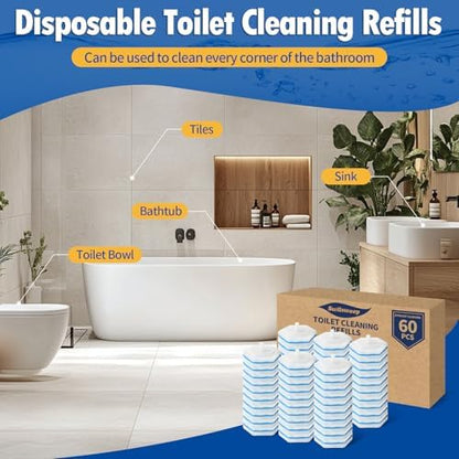100 Count Toilet Bowl Wand Refills, Disposable Toilet Cleaner Refills, Disposable Wand Heads Compatible with Clorox and the Most Toilet Brushes,unscented
