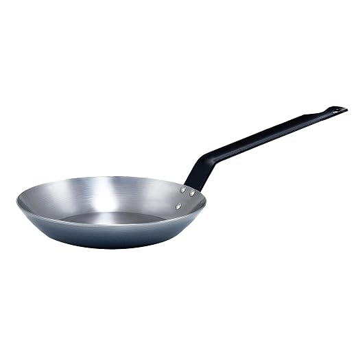 Winco 11" French Style Fry Pan, Polished Carbon Steel (Spain)