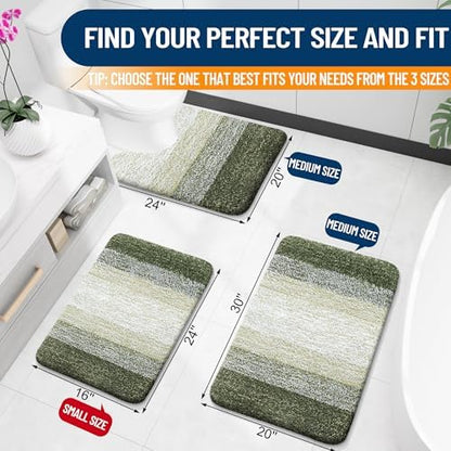 OLANLY Luxury Toilet Rugs U-Shaped 24x20, Soft Absorbent Microfiber Mat