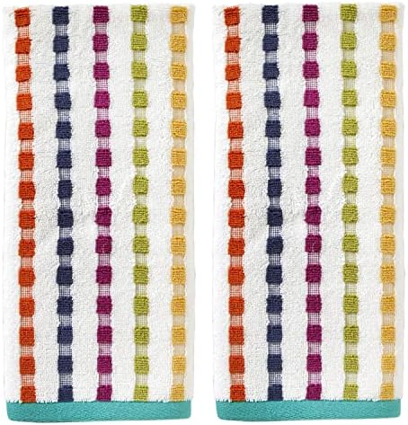 SKL Home Good Vibes Hand Towel Set-2pc, Premium 100% Cotton, Multi