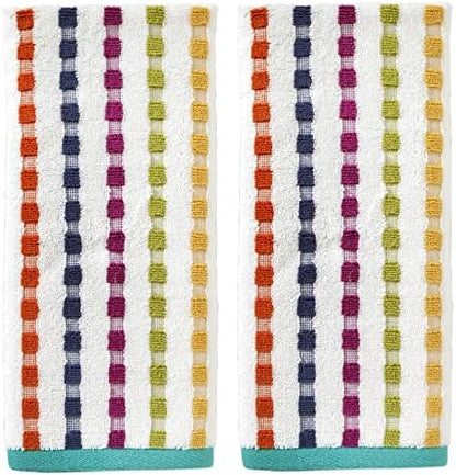 SKL Home Good Vibes Hand Towel Set-2pc, Premium 100% Cotton, Multi