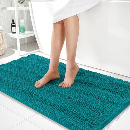 OLANLY Thick Bathroom Runner Rugs 44x24, Soft Chenille Bath Rugs, Deep Lake