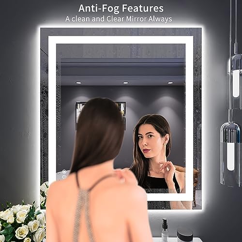 LOAAO 32"X36" LED Bathroom Mirror with Lights, UL Listed