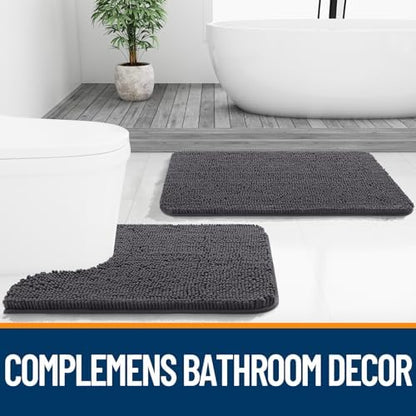 OLANLY Bathroom Rugs 32x20, Extra Soft Absorbent Chenille Bath Rugs