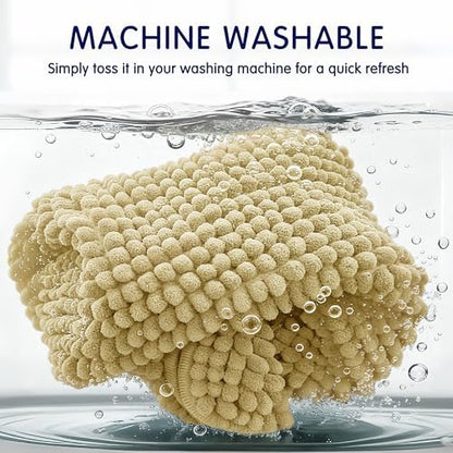 SUBRTEX Bathroom Rugs Chenille Bath Rug, Soft Short Plush Bath Mat, Water Absorbent Shower Mat, Quick Dry Machine Washable(Yellow, 24" x 36")