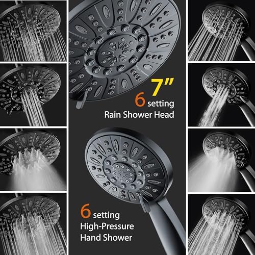 AquaDance 7" Premium High Pressure 3-way Rain & Handheld Shower Head Combo