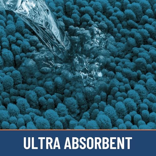 Smiry Bathroom Rugs 24X16, Extra Soft Rubber Backing Chenille Bath Mats