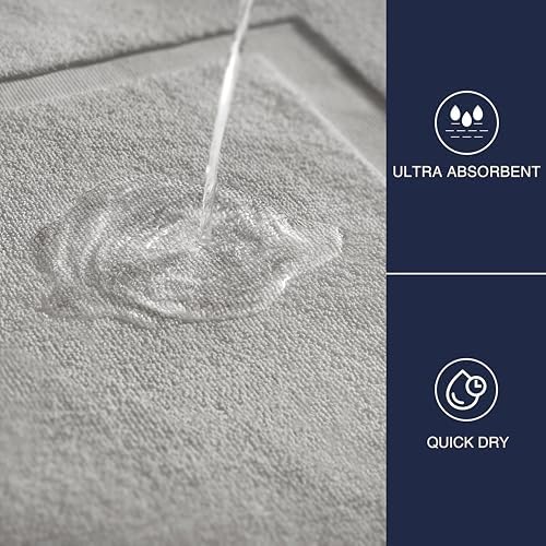 Casual Living Bath Mat Set, Ring-Spun Cotton, 2-Piece, 34" x 21", Grey