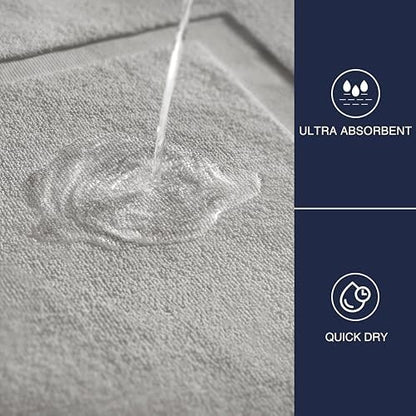 Casual Living Bath Mat Set, Ring-Spun Cotton, 2-Piece, 34" x 21", Grey