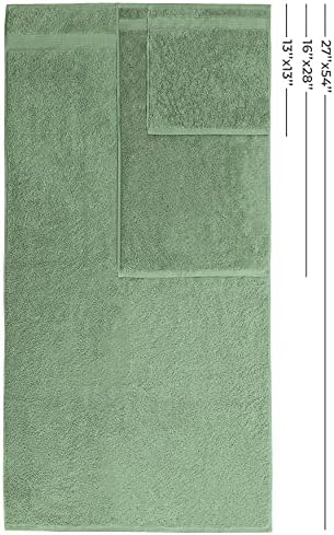 American Veteran Towel, 100% Cotton Turkish 6 Piece Towel Set, Luxury Towels Set of 6 for Bathroom Essentials, 2 Bath Towel 2 Hand Towel 2 Washcloth, Sage Green