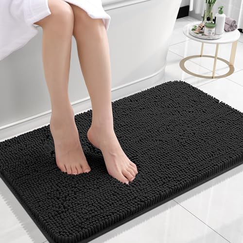OLANLY Small Bathroom Rugs 24x16, Extra Soft Absorbent Chenille Bath Rugs
