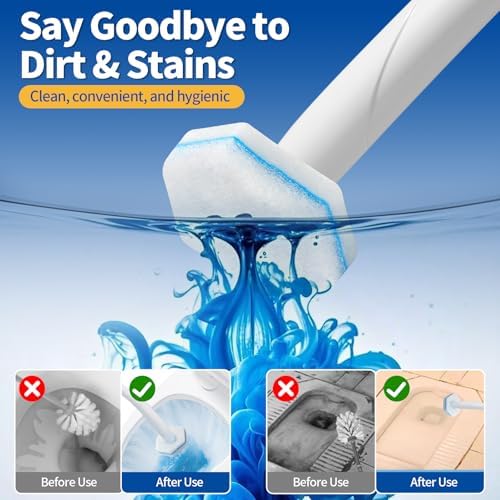120 Count Toilet Bowl Wand Refills, Disposable Toilet Cleaner Refills, Disposable Wand Heads Compatible with Clorox and The Most Toilet Brushes