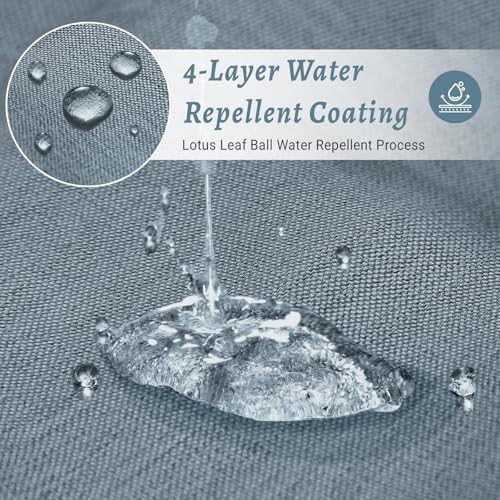 WONICY No Hook Shower Curtain with Liner, Gray Blue, 71 x 86 Inch