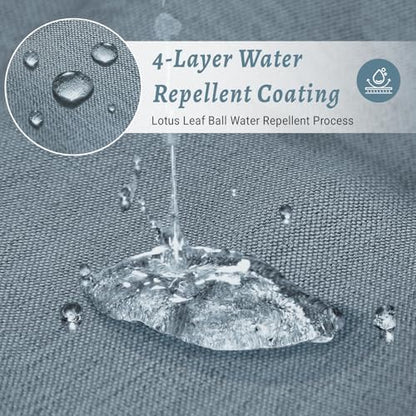 WONICY No Hook Shower Curtain with Liner, Gray Blue, 71 x 86 Inch