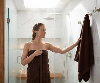 6 Piece Luxury Bathroom Towels Set - 100% Cotton, Dark Brown/Chocolate, Includes 2 Bath Towels, 2 Hand Towels, and 2 Washcloths - Quick Dry, Absorbent, Plush, Soft