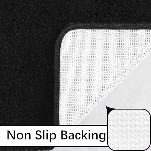 LOCHAS Bathroom Rugs 36x24 Inch, Microfiber Bath Rug Non Slip, Black