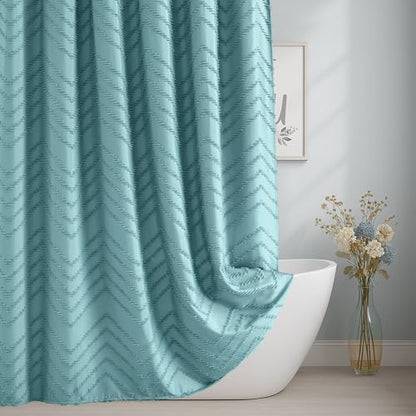 Teal Boho Fabric Shower Curtain 72 x 78 Inches