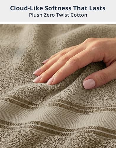 LANE LINEN Bathroom Towel Set 6 Piece Soft Absorbent Quick Dry - Taupe