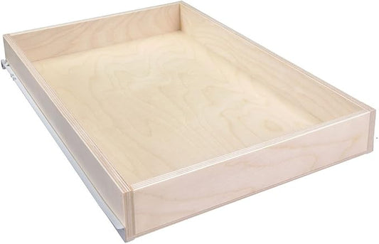 Sliding Pull-Out Shelf For Cabinets (Kitchen Cupboards, Pantry Drawers, Bathroom Storage, etc.) 2 5/8" Tall - 21 3/4" Deep - Includes 3/4 Slides & Base Mounting - Clear Opening Width: (20.750" (3/4))