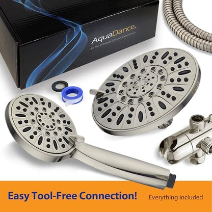 AquaDance 7" Premium High Pressure 3-way Rain & Handheld Shower Head Combo