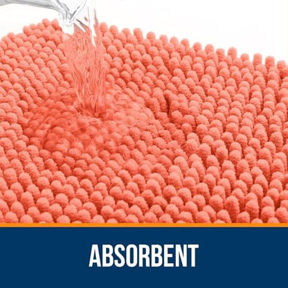 OLANLY Bathroom Rugs 32x20, Extra Soft Absorbent Chenille Bath Rugs