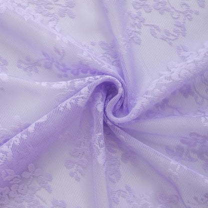 TUDECO Lavender Purple Lace Shower Curtain with Valance, 72 x 72 Inch