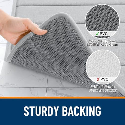 OLANLY Memory Foam Bath Mat 34x21, Super Soft and Absorbent Bathroom Rugs