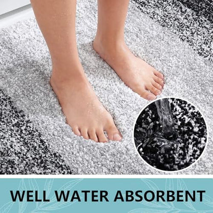 Arotive Microfiber Bathroom Rugs, Shaggy Soft Absorbent Bath Rug, 47x17