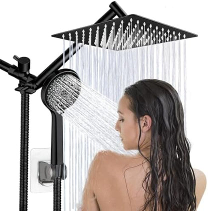 Shower Head, 8" High Pressure Rainfall Shower Head with Handheld Dual Spray