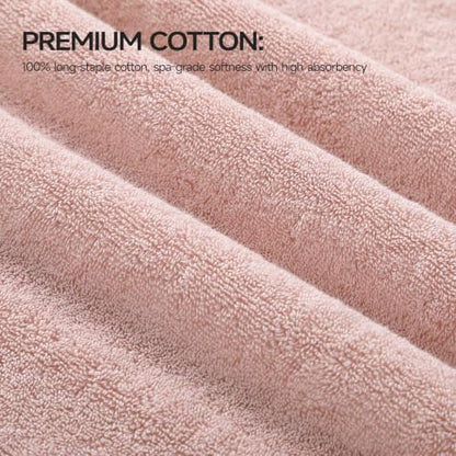 REDKISS 2 Pack Large Bath Towels Set, 100% Cotton, 32x63 in, Heavyweight 760G, Highly Absorbent & Quick Dry, Super Soft Luxury Towels for Bathroom,Hotel Collection - Pink Dark Gray