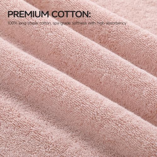 REDKISS 2 Pack Bath Towels Large 32x63 Inches, Heavyweight 760G - Pink