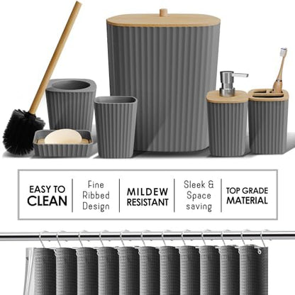 Clara Clark Bathroom Set, Shower Curtain Set, Bathroom Accessory Set
