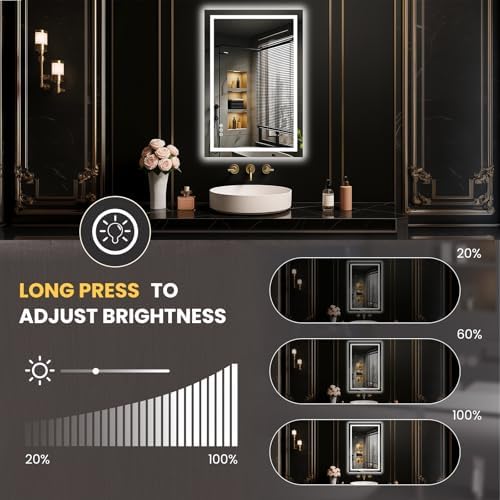 LOAAO 20"X30" LED Bathroom Mirror with Lights, UL Listed