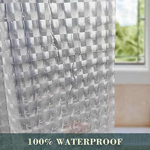 No Hook Shower Curtain or Liner, Standard Size 71 x 74, Square