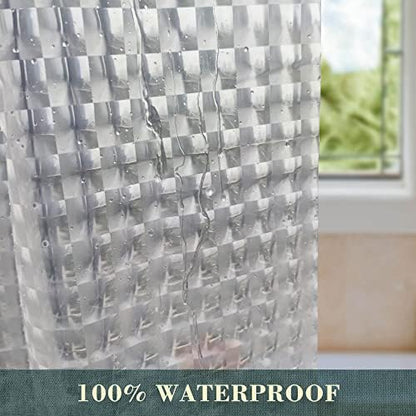 No Hook Shower Curtain or Liner, Standard Size 71 x 74, Square