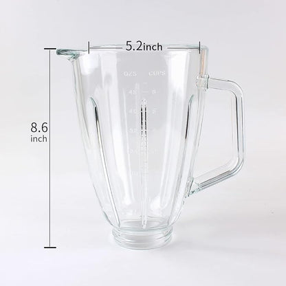 Replacement parts Glass Jar with lid, Compatible with Hamilton Beach Blenders (6cups)