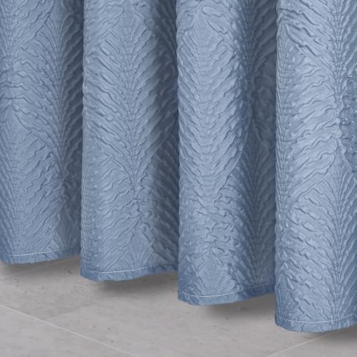 Gibelle 36x72 Small Stall Shower Curtain, Ombre Fog Blue Embossed Half Bath Curtain