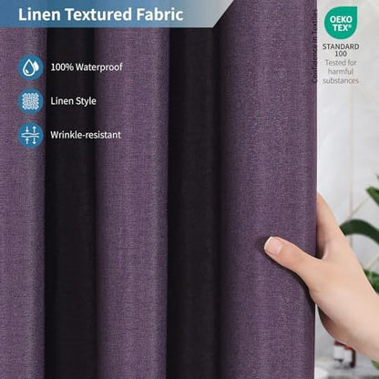 Waterproof Fabric Shower Curtain,No Liner Needed,72x72,Purple