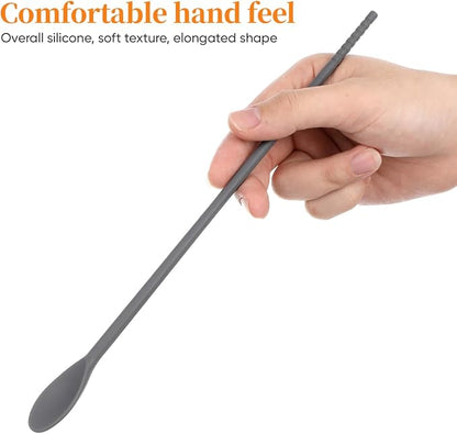 SHERCHPRY Double End Silicone Stirring Spoon with Integrated Chopsticks 11.02In Multi-Use Kitchen Tool for Cooking Mixing and Beverage Stirring