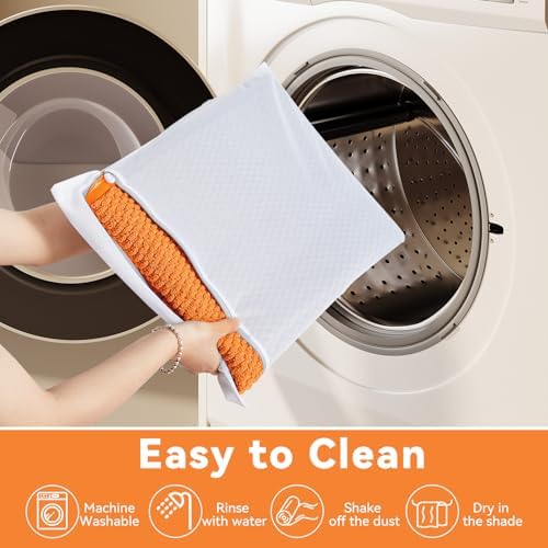 Triohero Toilet Rug, Thin Toilet Rugs U Shaped Washable Non Slip Absorbent Quick Dry Low Pile Toilet Mat, Orange 20"x24" U Shape