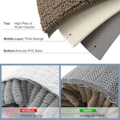 Smiry Round Bathroom Rugs 24X24, Chenille Extra Soft Absorbent Bath Mat