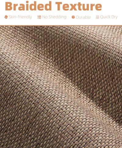 PADOOR Braided Toilet Rugs U Shaped, Non Slip Toilet Mats for Bathroom Floor Machine Washable Super Absorbent Contour Bath Rugs for Toilet Mat Quick Dry U Shaped Toilet Rug, 20''x24'' Brown