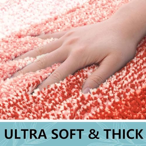 Arotive Microfiber Bathroom Rugs, Shaggy Soft Absorbent Bath Rug, 24x16