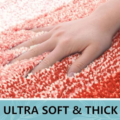 Arotive Microfiber Bathroom Rugs, Shaggy Soft Absorbent Bath Rug, 24x16
