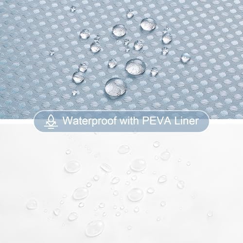 Gibelle 3 in 1 Fog Blue Shower Curtain with PEVA Liner, 12 Hooks, 72x72