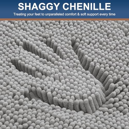 Smiry Bathroom Rugs 36X24, Luxury Chenille Extra Soft Absorbent Bath Mat