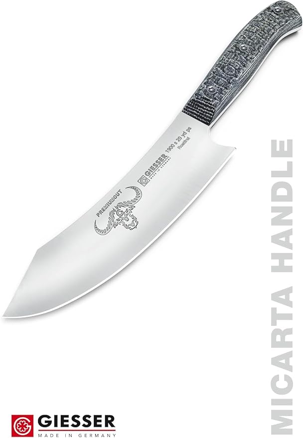 Giesser since 1776, PremiumCut, The Wolfpack, German Chefs Knife 8 inch - Rock n Chop Knife, BBQ boys knife, Chopping knife for meat and vegetables