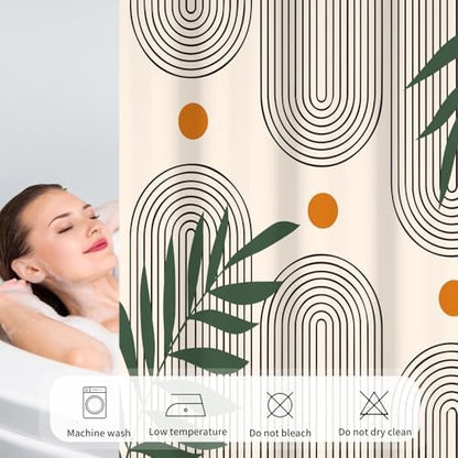 deFouliao Boho Shower Curtain, Modern Abstract Arch Waterproof Shower Curtain for Bathroom Bathtub Home Curtain Decor with Hooks, Machine Washable, 72''Wx78''L