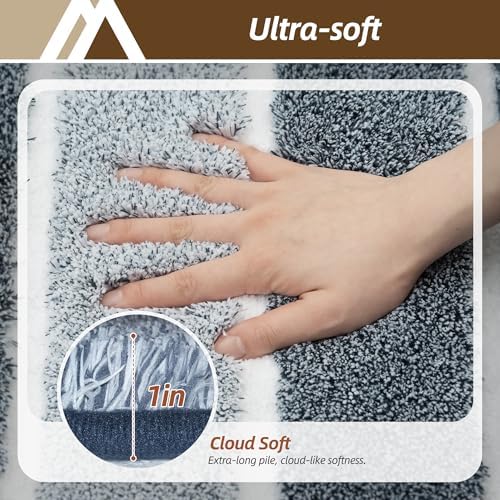 COSY HOMEER Toilet Rugs U-Shaped 24"x20", Ultra Soft Absorbent Bath Mat