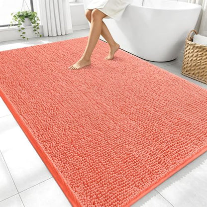 OLANLY Large Bathroom Rugs 70x46, Extra Soft Absorbent Chenille Bath Rugs